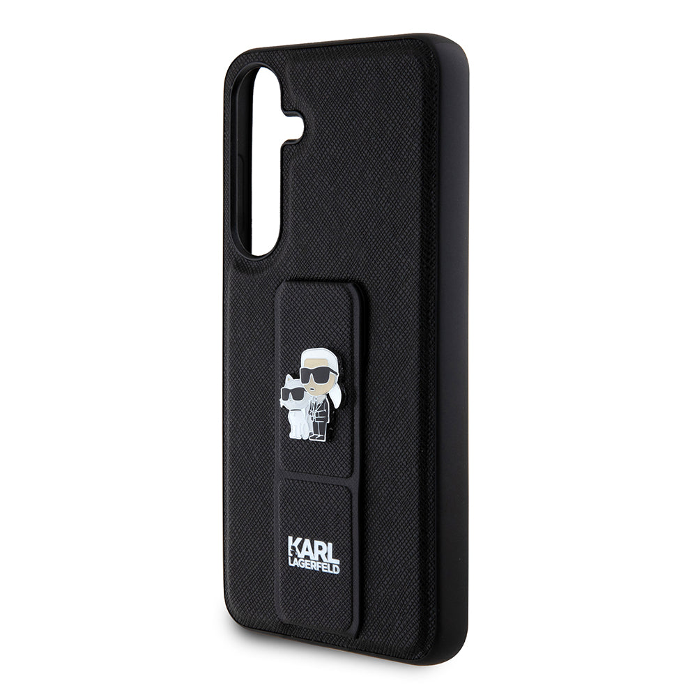 MagSafe-fodral för Samsung Galaxy S24+ S926, Karl Lagerfeld, Saffiano Gripstand Karl & Choupette, Svart