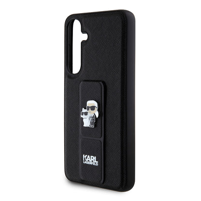 MagSafe-fodral för Samsung Galaxy S24+ S926, Karl Lagerfeld, Saffiano Gripstand Karl & Choupette, Svart