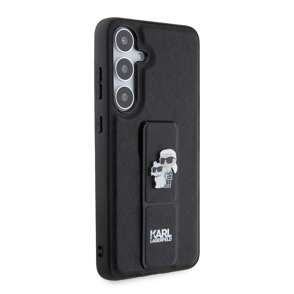 MagSafe-fodral för Samsung Galaxy S24+ S926, Karl Lagerfeld, Saffiano Gripstand Karl & Choupette, Svart