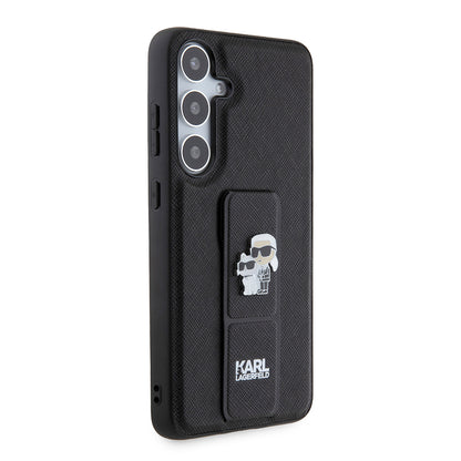 MagSafe-fodral för Samsung Galaxy S24+ S926, Karl Lagerfeld, Saffiano Gripstand Karl & Choupette, Svart