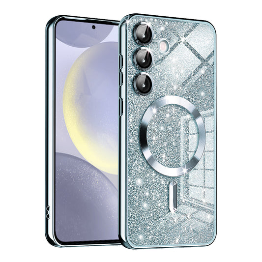 MagSafe-fodral för Samsung Galaxy S24+ S926, Techsuit, Luxury Glitter, Bleu