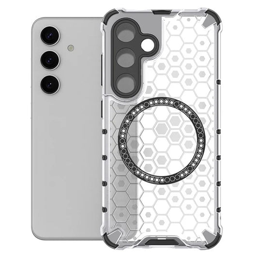 MagSafe-fodral för Samsung Galaxy S24 S921, Techsuit, HoneyComb Shield, Vit