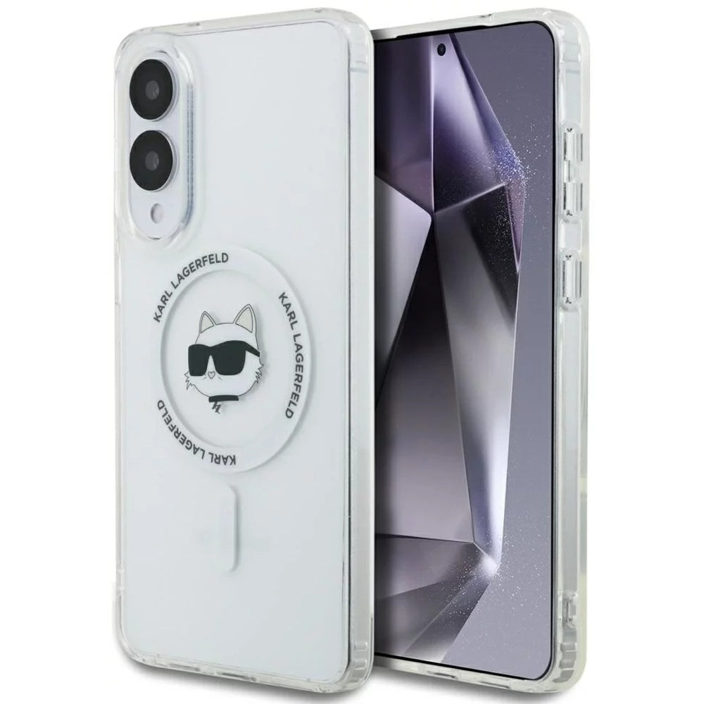MagSafe Case for Samsung Galaxy S25 Edge S937, Karl Lagerfeld, IML Choupette's Head, White