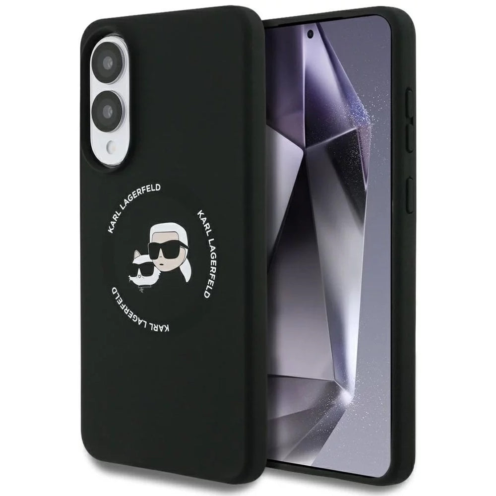 MagSafe-fodral för Samsung Galaxy S25 Edge S937, Karl Lagerfeld, Silicone Double Heads, Svart