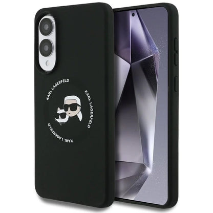 MagSafe-fodral för Samsung Galaxy S25 Edge S937, Karl Lagerfeld, Silicone Double Heads, Svart