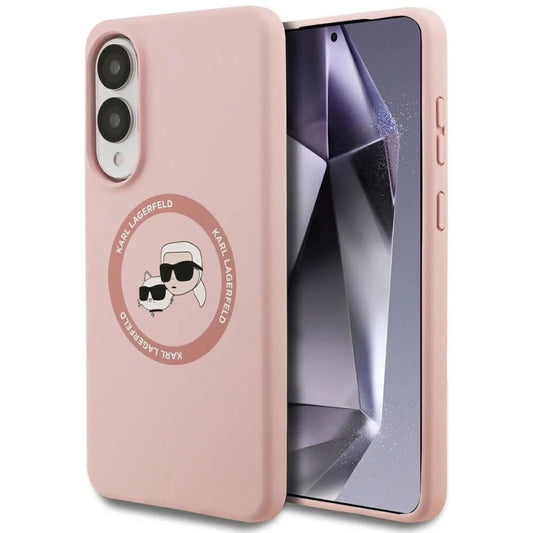 MagSafe-skal för Samsung Galaxy S25 Edge S937, Karl Lagerfeld, Silicone Double Heads, Rosa