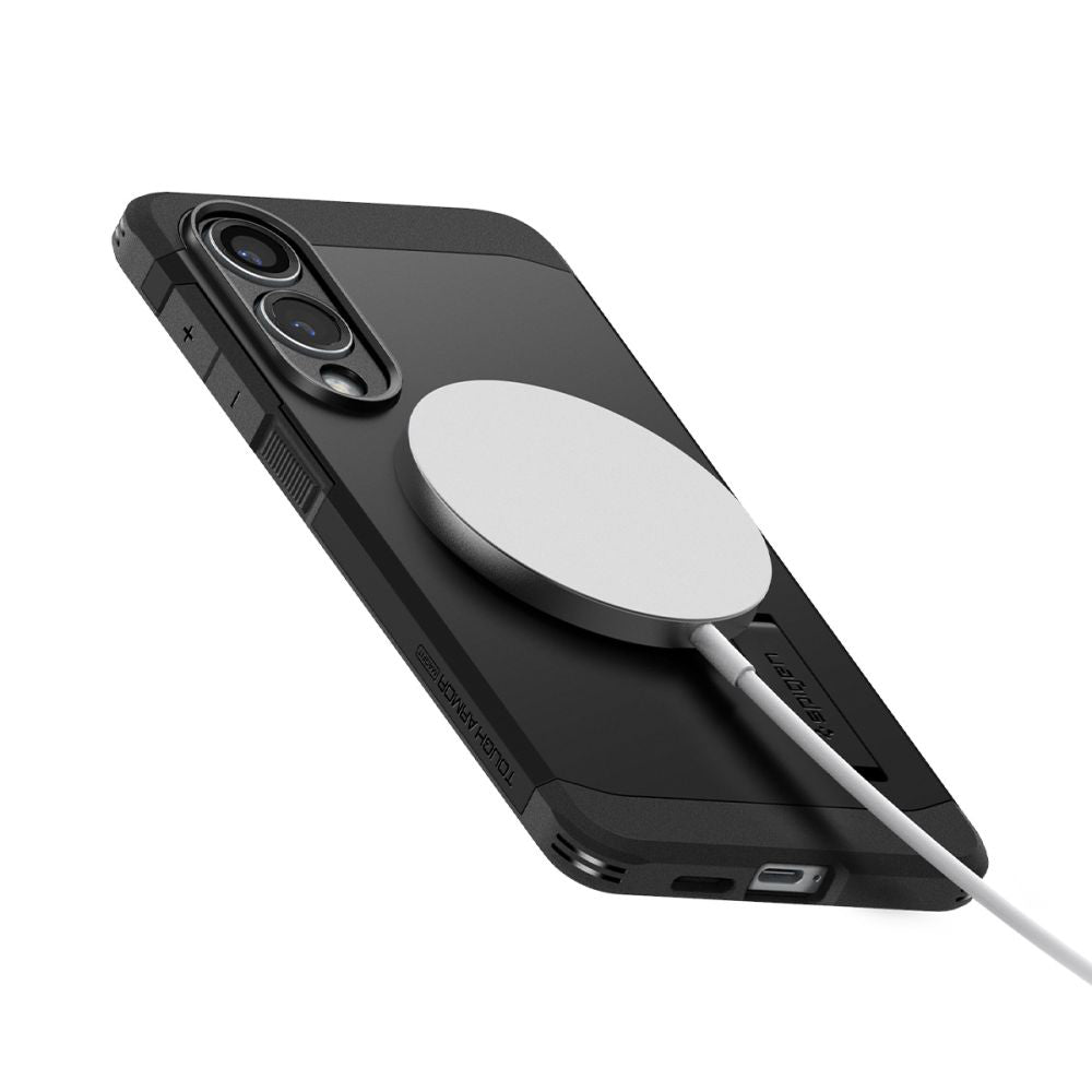 MagSafe-skal för Samsung Galaxy S25 Edge S937, Spigen, Tough Armor, Svart ACS09422