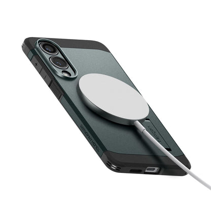 MagSafe-skal för Samsung Galaxy S25 Edge S937, Spigen, Tough Armor, Grön ACS09424