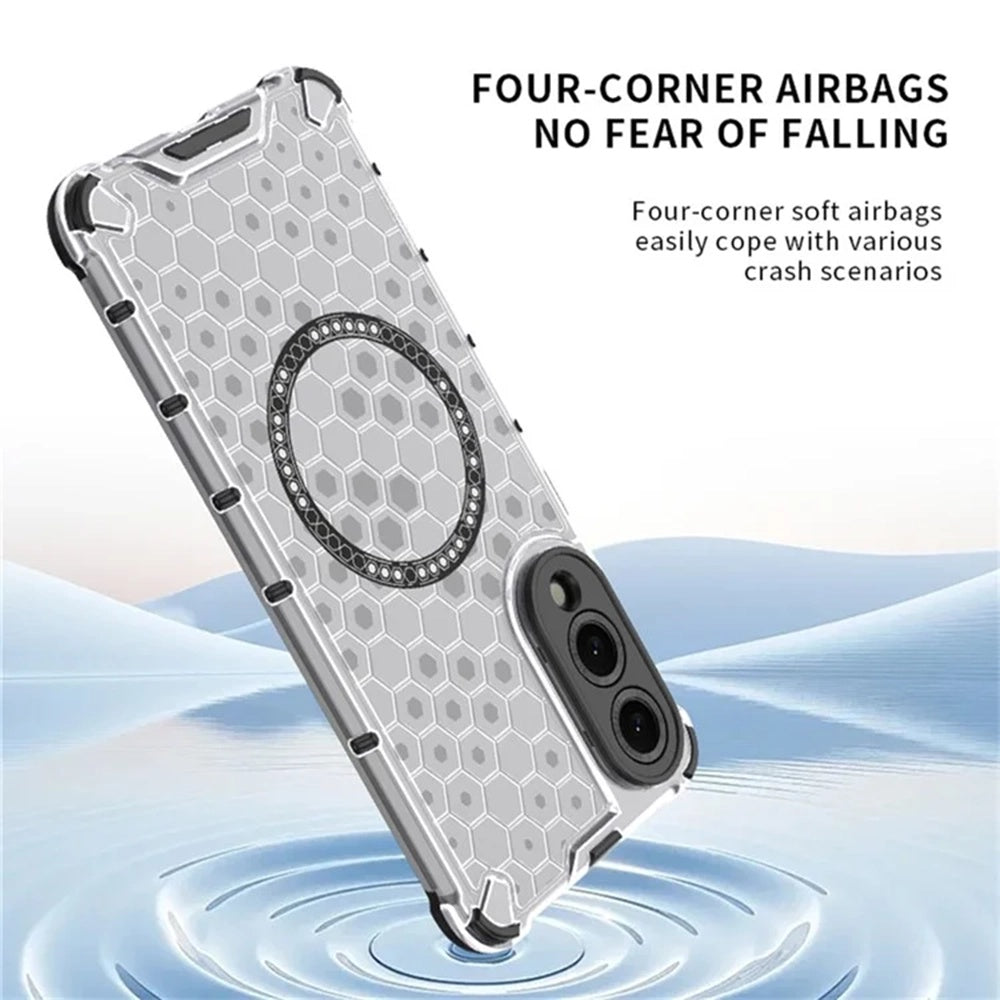 MagSafe-fodral för Samsung Galaxy S25 Edge S937, Techsuit, HoneyComb Shield, Svart