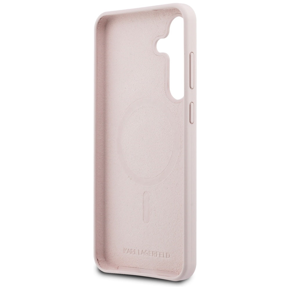 MagSafe-skal för Samsung Galaxy S25 FE, Karl Lagerfeld, Silikon Karl & Choupette's Heads, Rosa