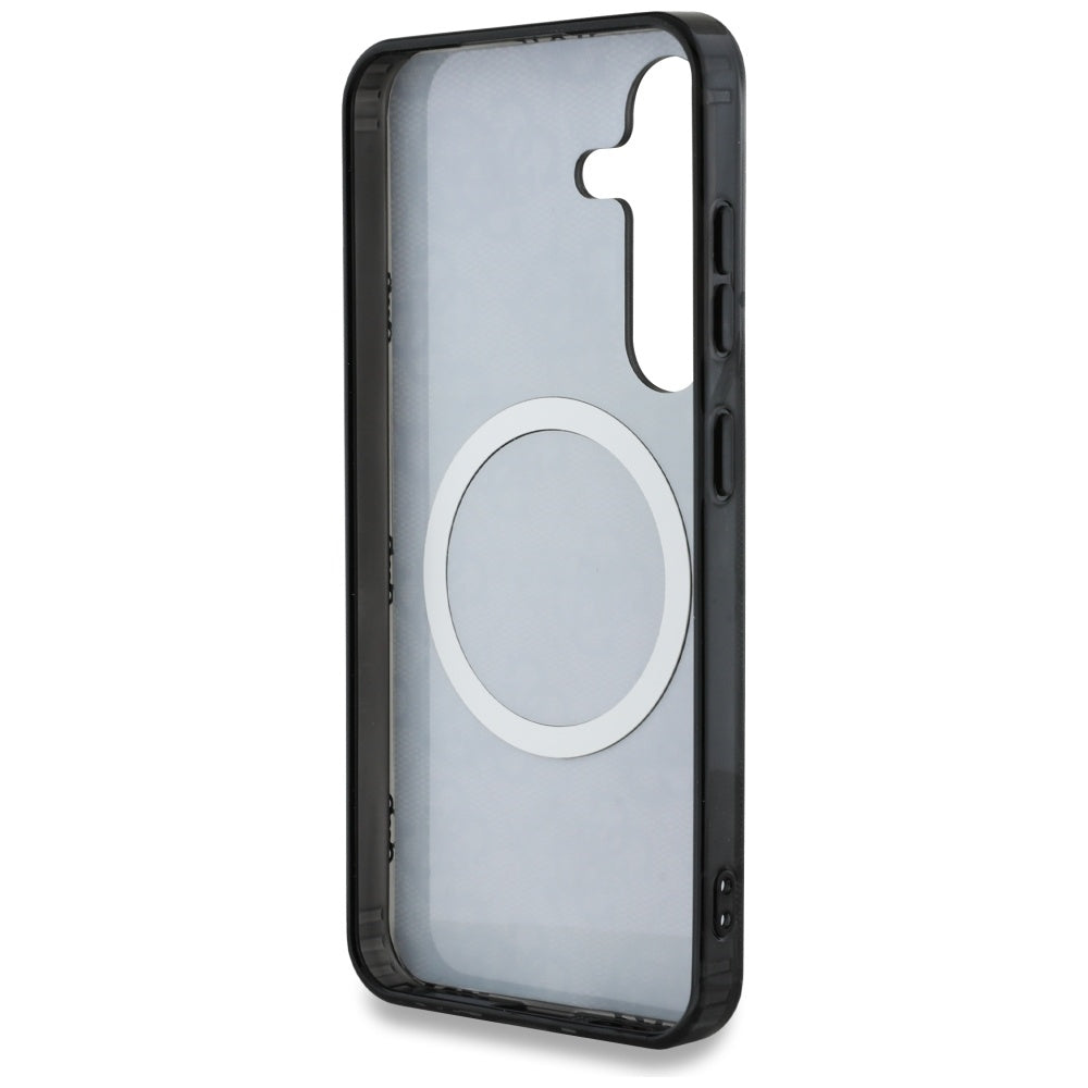 MagSafe-fodral för Samsung Galaxy S25 S931, Guess, IML Peony On 4G Background, Svart