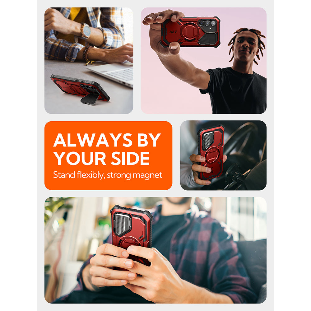 MagSafe-skal för Samsung Galaxy S25 S931, i-Blason, ArmorBox, Röd