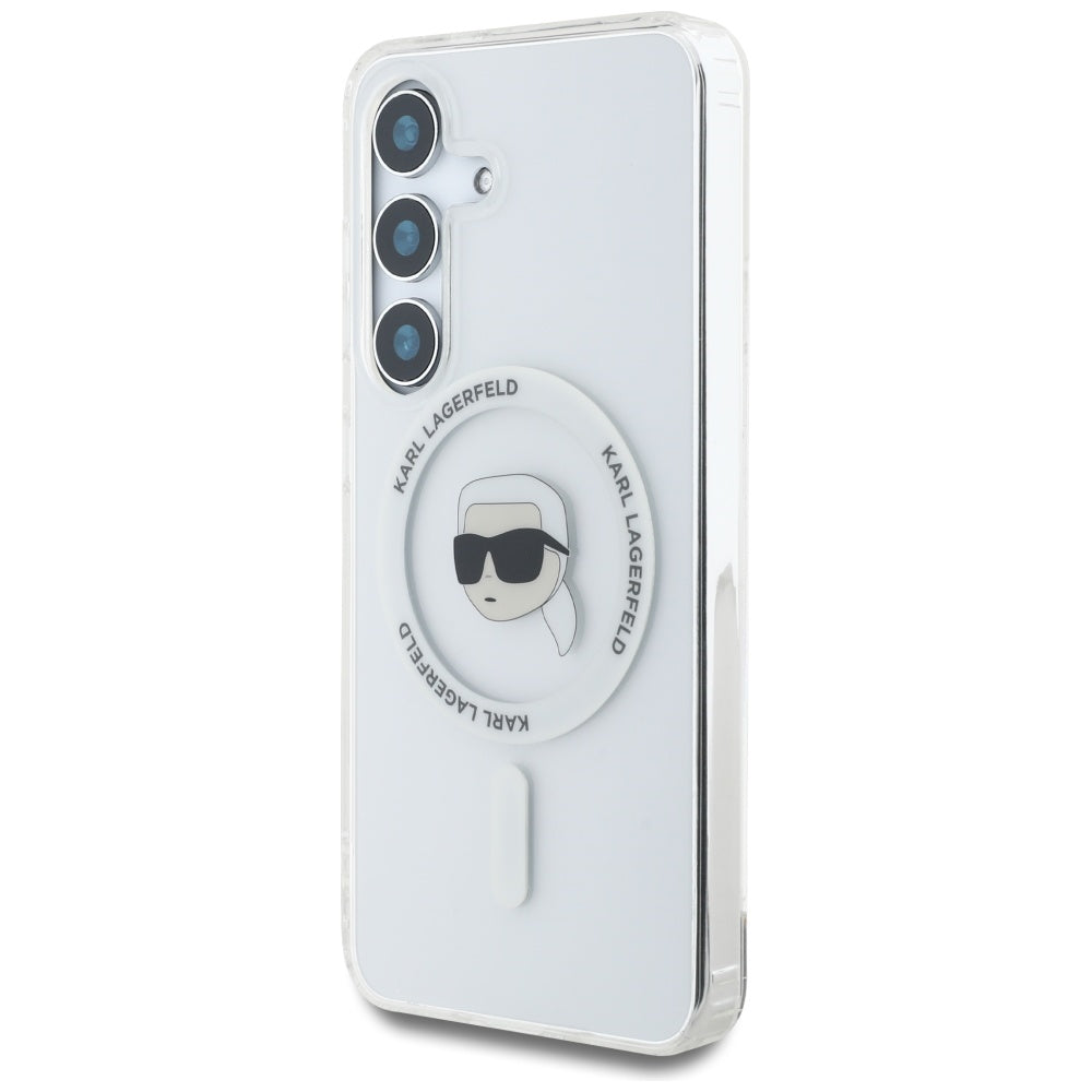 MagSafe-skal för Samsung Galaxy S25 S931, Karl Lagerfeld, IML Karl's Head, Vit