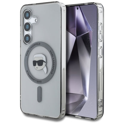 MagSafe-fodral för Samsung Galaxy S25 S931, Karl Lagerfeld, IML Karl's Head, Svart