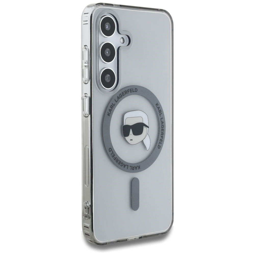 MagSafe-fodral för Samsung Galaxy S25 S931, Karl Lagerfeld, IML Karl's Head, Svart