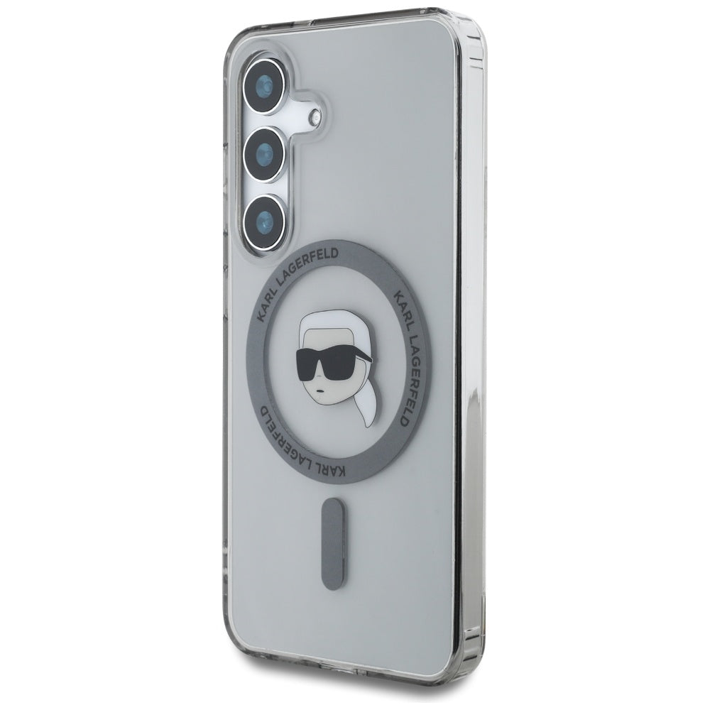 MagSafe-fodral för Samsung Galaxy S25 S931, Karl Lagerfeld, IML Karl's Head, Svart