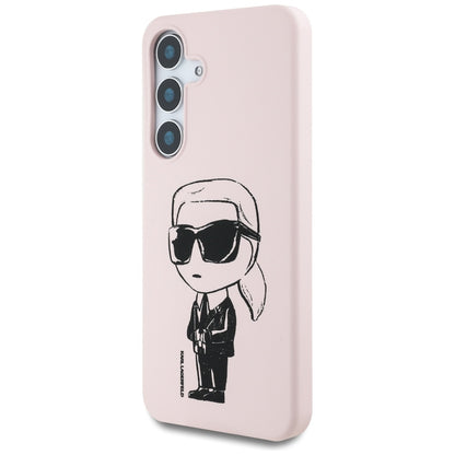 MagSafe Case for Samsung Galaxy S25 S931, Karl Lagerfeld, Silicone Graffiti, Pink