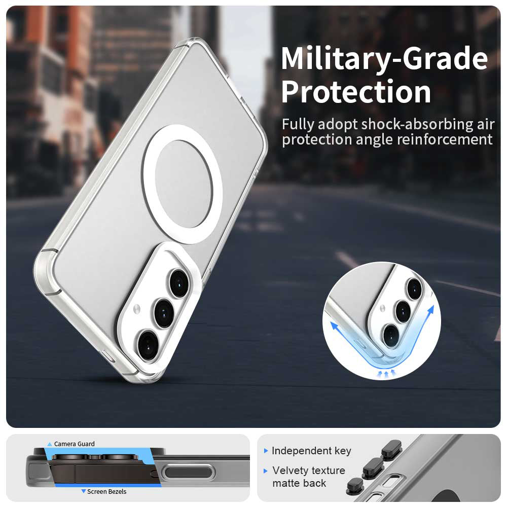 MagSafe-fodral för Samsung Galaxy S25 S931 / S24 S921, Techsuit, CandyCase, Vit