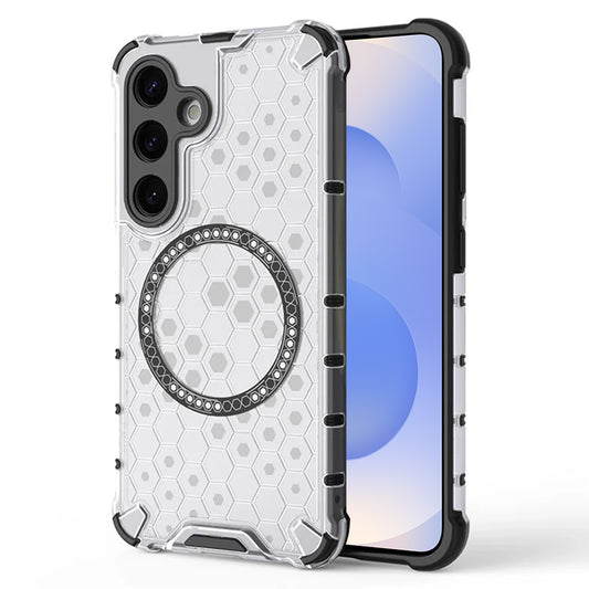 MagSafe-fodral för Samsung Galaxy S25 S931, Techsuit, HoneyComb Shield, Vit