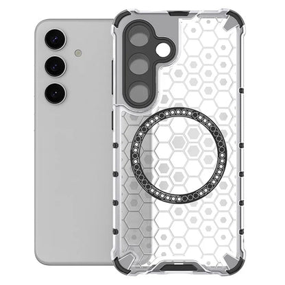 MagSafe-fodral för Samsung Galaxy S25 S931, Techsuit, HoneyComb Shield, Vit