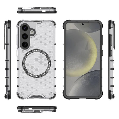 MagSafe-fodral för Samsung Galaxy S25 S931, Techsuit, HoneyComb Shield, Vit