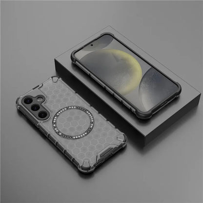 MagSafe-fodral för Samsung Galaxy S25 S931, Techsuit, HoneyComb Shield, Svart