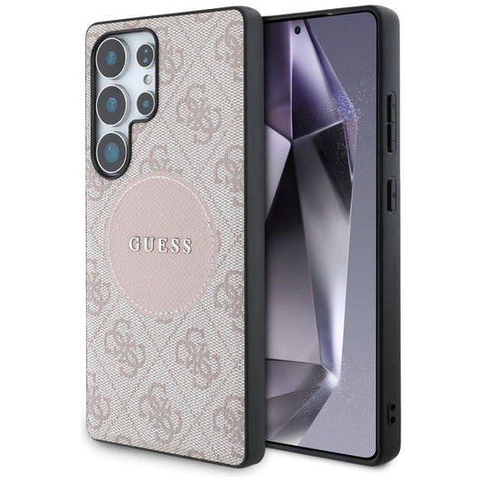 MagSafe-skal för Samsung Galaxy S25 Ultra S938, Guess, 4G Circle Classic Logo, Rosa