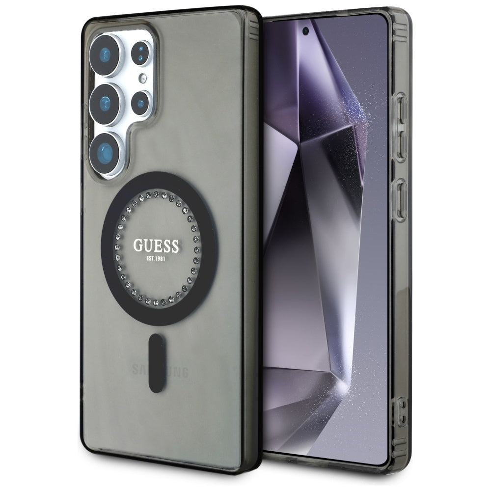 MagSafe-skal för Samsung Galaxy S25 Ultra S938, Guess, IML Rhinestone, Svart