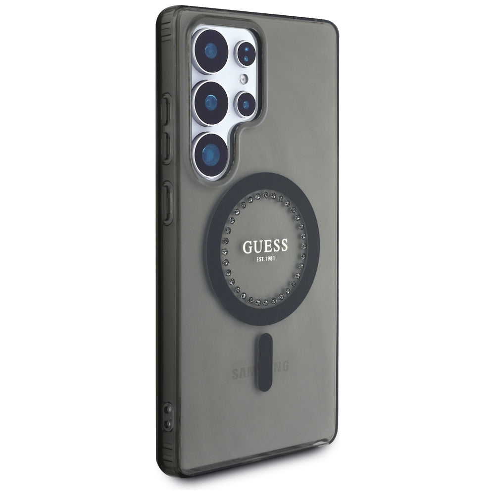 MagSafe-skal för Samsung Galaxy S25 Ultra S938, Guess, IML Rhinestone, Svart