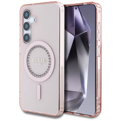 MagSafe-skal för Samsung Galaxy S25 S931, Guess, IML Rhinestone, Rosa
