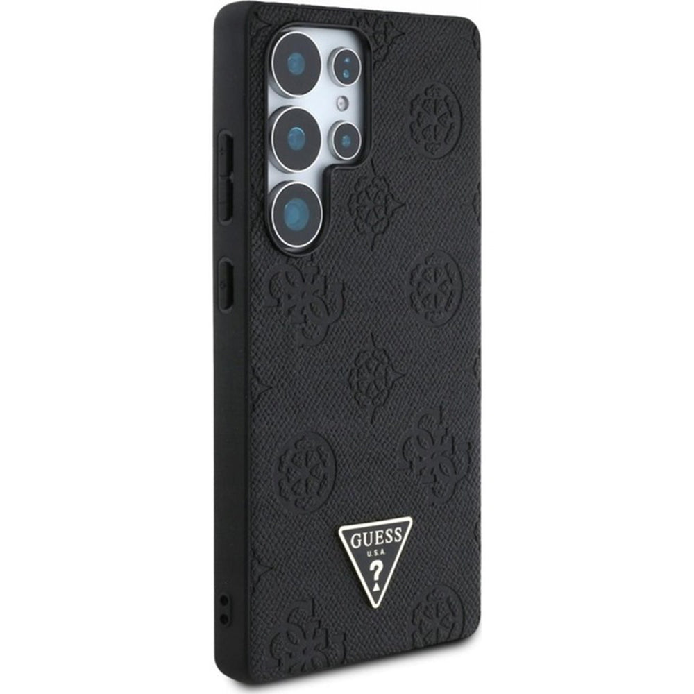 MagSafe-fodral för Samsung Galaxy S25 Ultra S938, Guess, Peony Grained Hot Stamp Triangle, Brun