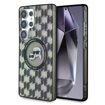 MagSafe-skal för Samsung Galaxy S25 Ultra S938, Karl Lagerfeld, IML Monogram Karl & Choupette's Heads, Svart