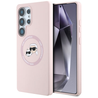 MagSafe-skal för Samsung Galaxy S25 Ultra S938, Karl Lagerfeld, Silicone Double Heads, Rosa