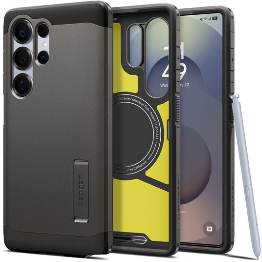 MagSafe-skal för Samsung Galaxy S25 Ultra S938, Spigen, Tough Armor, Grå