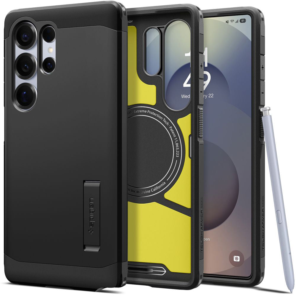 MagSafe-skal för Samsung Galaxy S25 Ultra S938, Spigen, Tough Armor, Svart