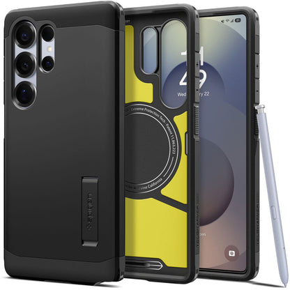 MagSafe-skal för Samsung Galaxy S25 Ultra S938, Spigen, Tough Armor, Svart