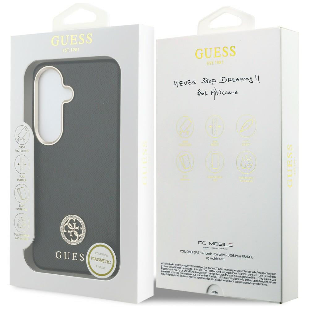 MagSafe-skal för Samsung Galaxy S26 Plus S947, Guess, Rhinestone Round Logo, Svart