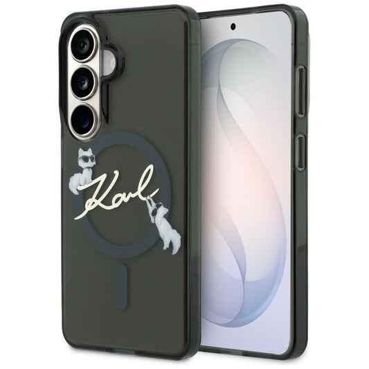 MagSafe-fodral för Samsung Galaxy S26 Plus S947, Karl Lagerfeld, IML Choupette Karl Script Logo, Svart