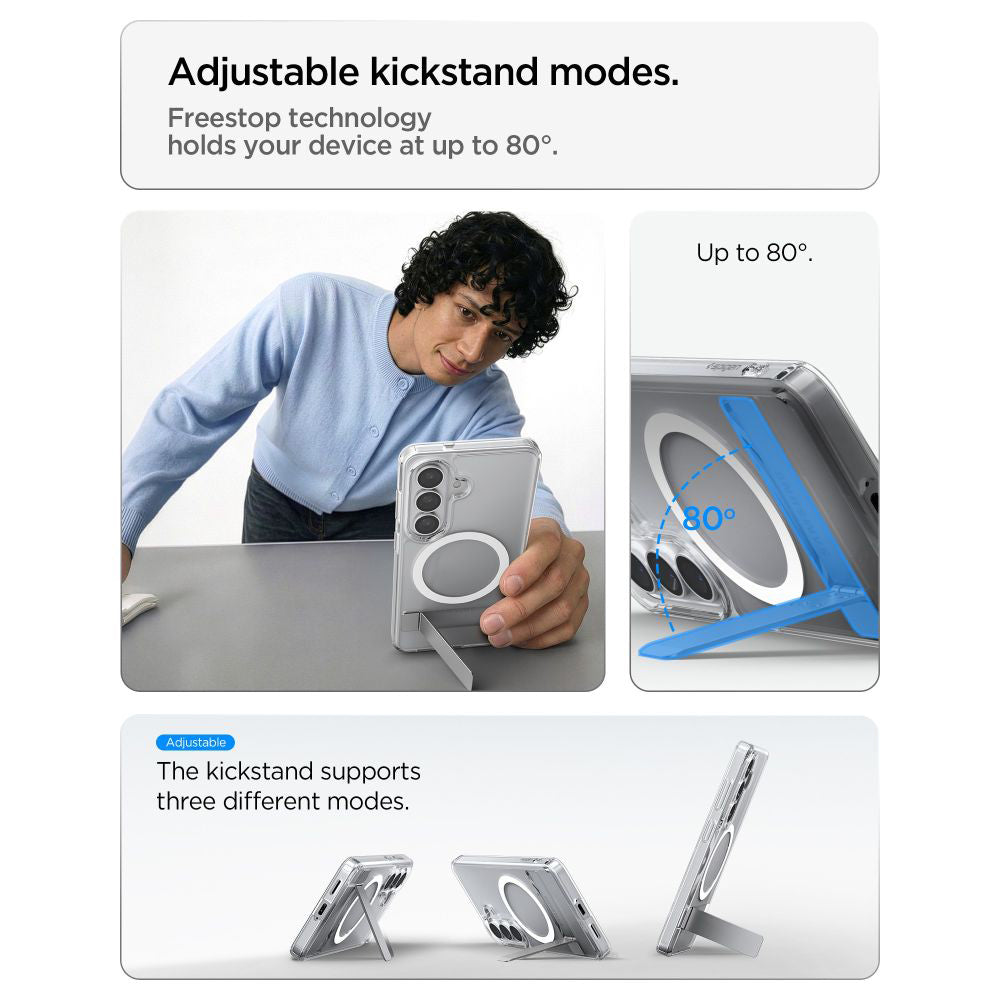 MagSafe-skal för Samsung Galaxy S26 Plus S947, Spigen, Ultra Hybrid S, Transparent Vit ACS11050