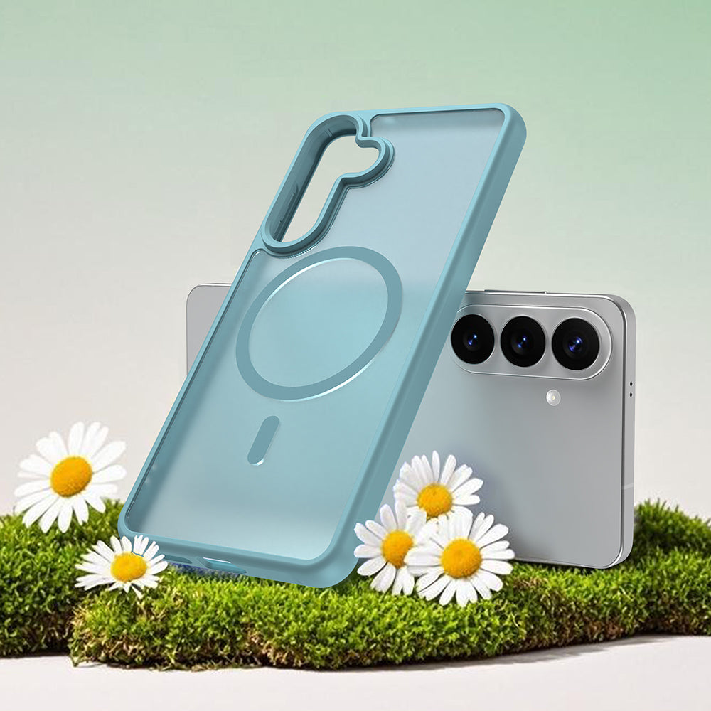 MagSafe Case for Samsung Galaxy S26 Plus, Techsuit, HaloFrost II, Light Green