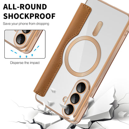 MagSafe-fodral för Samsung Galaxy S26 Plus, Techsuit, SmartMag Book, Brun