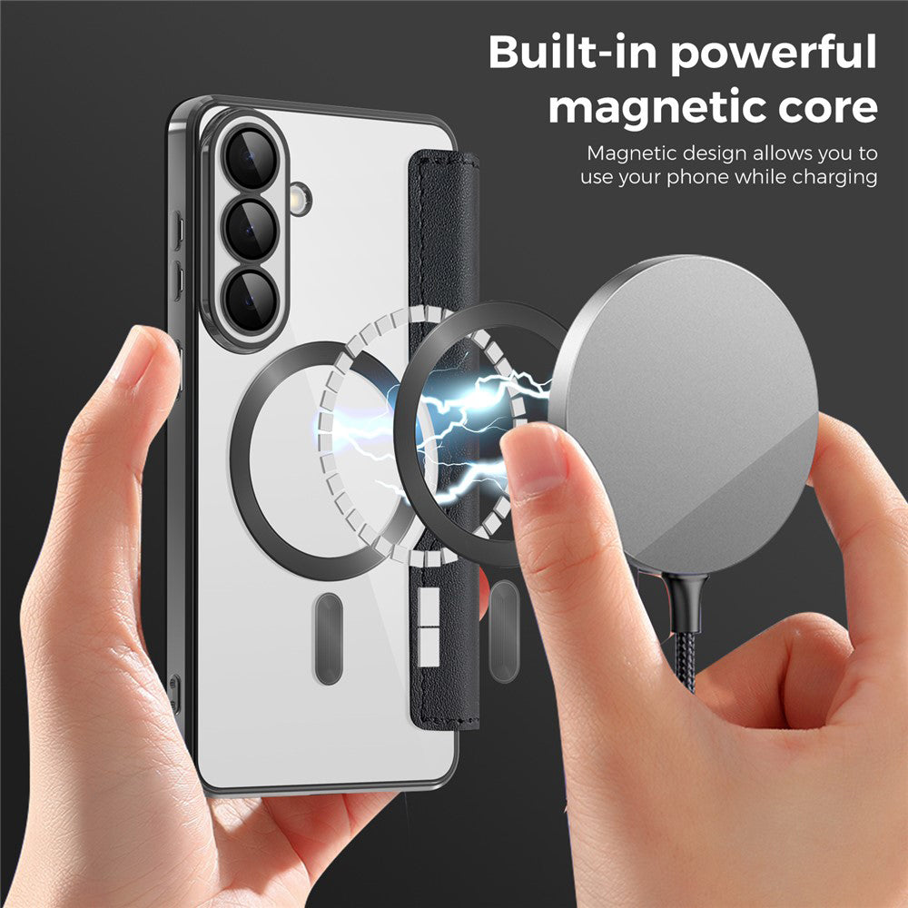 MagSafe-fodral för Samsung Galaxy S26 Plus, Techsuit, SmartMag Book, Svart