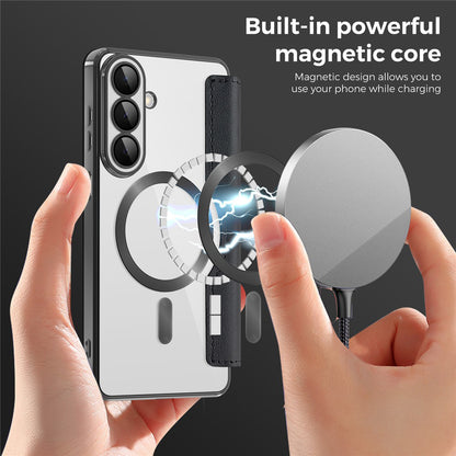 MagSafe-fodral för Samsung Galaxy S26 Plus, Techsuit, SmartMag Book, Svart