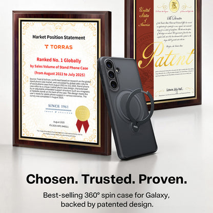 MagSafe-skal för Samsung Galaxy S26 Plus, Torras, Ostand Spin, Svart