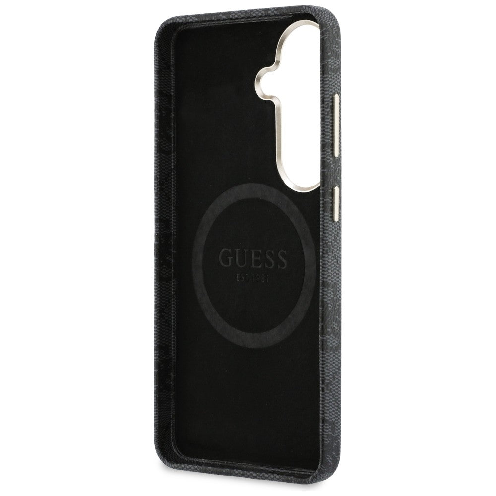 MagSafe-fodral för Samsung Galaxy S26 S942, Guess, 4G Script Logo, Svart