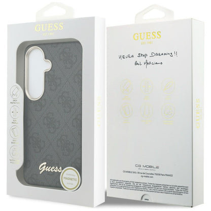 MagSafe-fodral för Samsung Galaxy S26 S942, Guess, 4G Script Logo, Svart