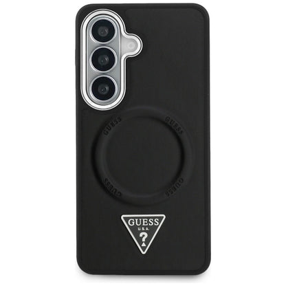 MagSafe-fodral för Samsung Galaxy S26 S942, Guess, Embossed Ring Triangle Logo, Svart