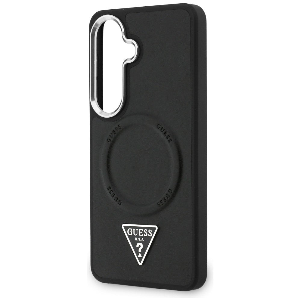 MagSafe-fodral för Samsung Galaxy S26 S942, Guess, Embossed Ring Triangle Logo, Svart