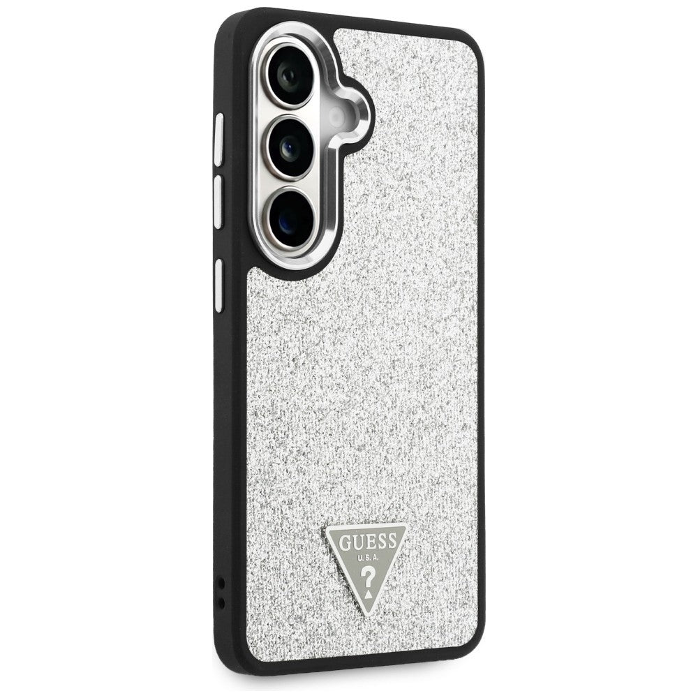 MagSafe-fodral för Samsung Galaxy S26 S942, Guess, Fast Glitter Triangel Logo, Silver