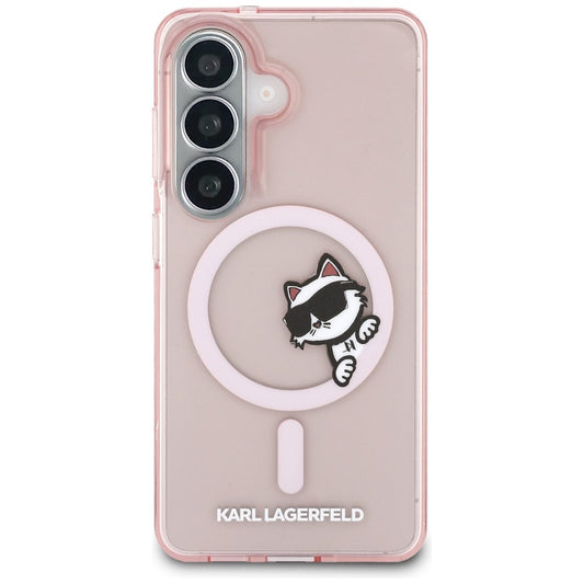MagSafe-fodral för Samsung Galaxy S26 S942, Karl Lagerfeld, IML Choupette Peekaboo Logo, Rosa